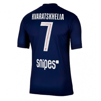 Paris Saint-Germain Khvicha Kvaratskhelia #7 Maglia Gara Casa Repliche 2025-26 Maniche Corte